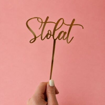 ,,Sto lat" złoty topper