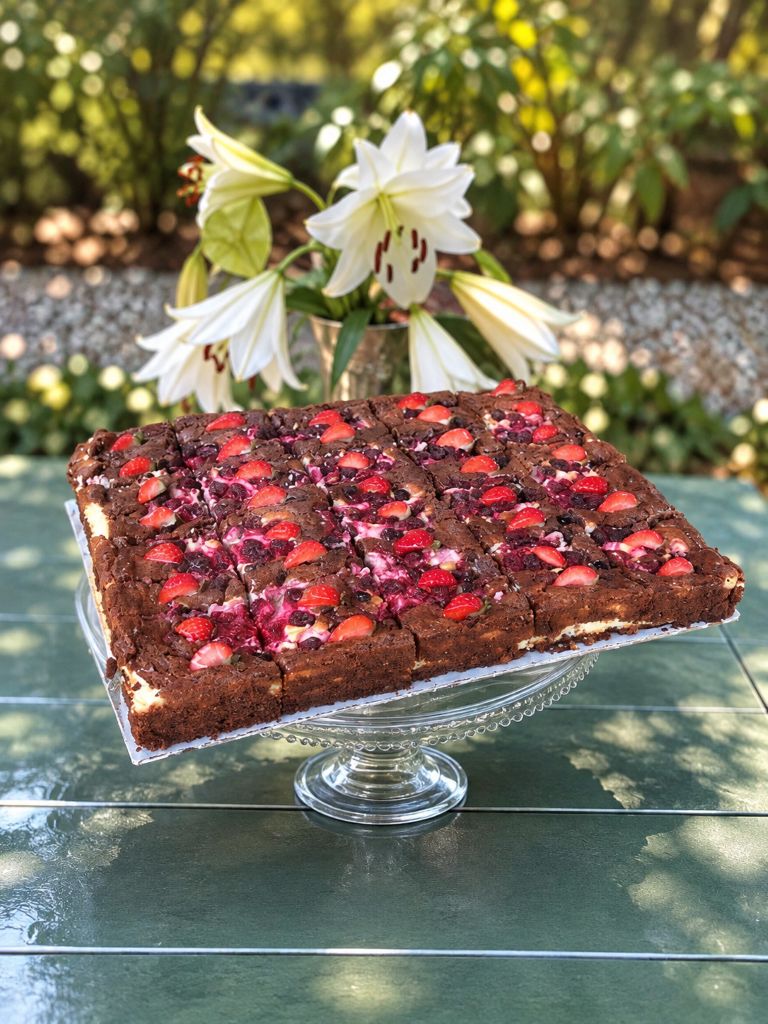 Sernik browni z malinami 1 Sernik browni z malinami 1